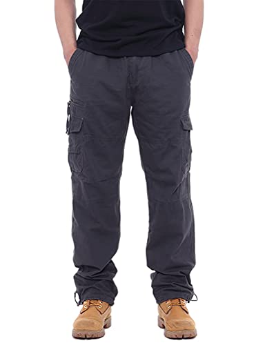 IDEALSANXUN Men's Casual Elastic Waist Loose Straight Leg Cargo Pants for Everyday Wear
| IDEALSANXUN Men's Elastic Wai