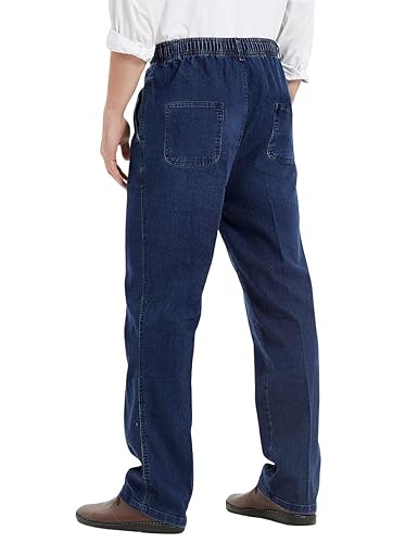 IDEALSANXUN Men's Elastic Waist Jeans with Zipper and Button for Daily Wear and Casual Look
| IDEALSANXUN Men's Stretch
