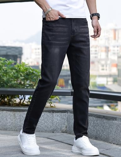 IDEALSANXUN Men's Skinny Jeans Casual Stretch Slim Fit Straight Leg Classic Denim Jeans Pants for Comfortable Everyday