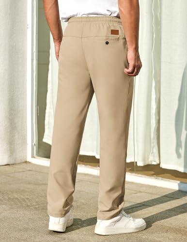COOFANDY Men's Casual Elastic Waist Chino Pants for Summer Lightweight Drawstring Pockets  
| COOFANDY Men's Elastic Wa