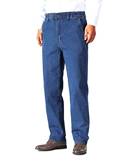 Soojun Mens Relaxed Fit Elastic Waist Jeans with Zipper and Button
| Soojun Mens Comfortable Elastic Waist Relaxed Fit