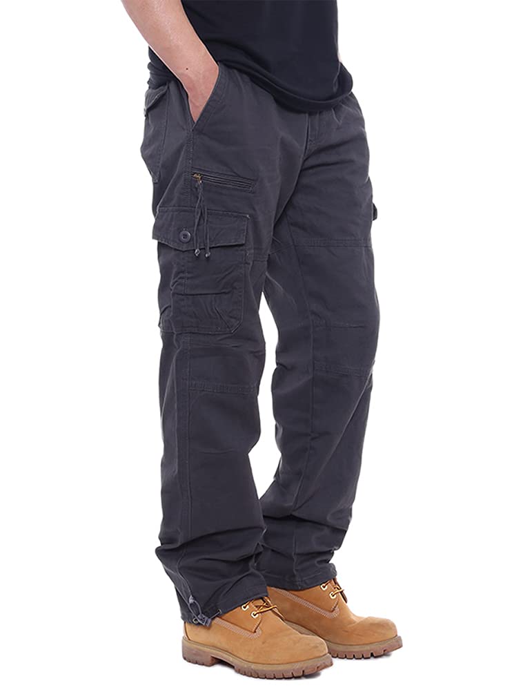 IDEALSANXUN Men's Casual Elastic Waist Loose Straight Leg Cargo Pants for Everyday Wear
| IDEALSANXUN Men's Elastic Wai