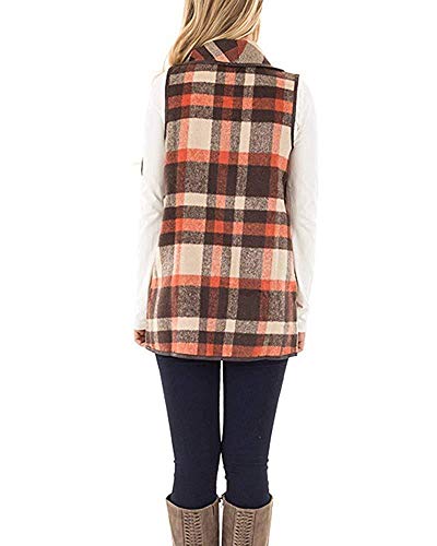 LAPHAL Women's Casual Buffalo Plaid Sleeveless Cardigan Jacket with Pockets S-2XL
LAPHAL Women's Casual Buffalo Plaid Sl