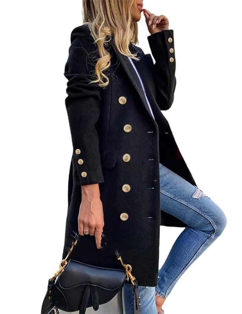  IDEALSANXUN Winter Women's Wool Double Breasted Midi Peacoat for Comfort and Fashion Trench Coat
| IDEALSANXUN Women's 