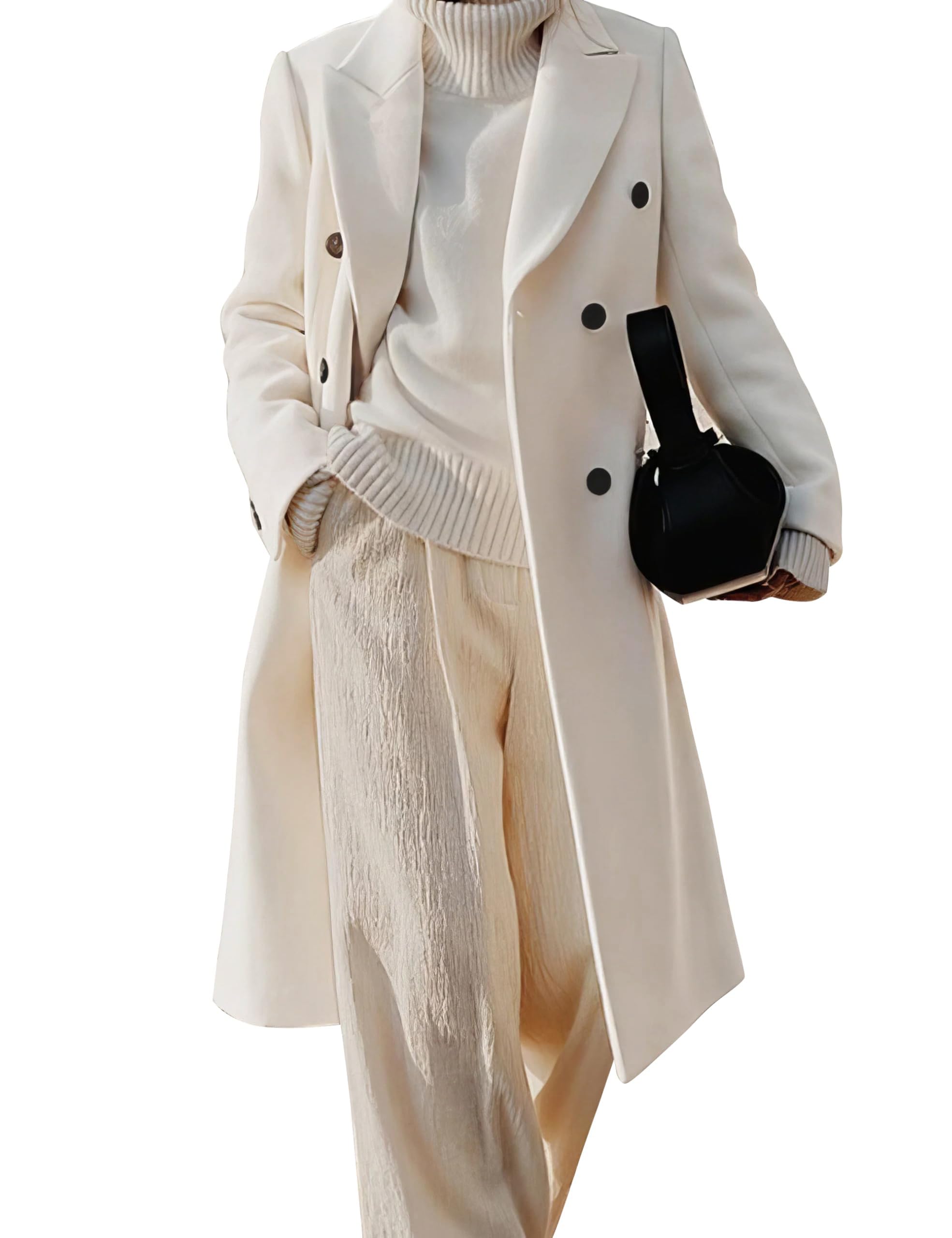  IDEALSANXUN Women's Long Wool Coats Double Breasted Trench Coat for Fall Winter Fashion
| IDEALSANXUN Women's Long Wool